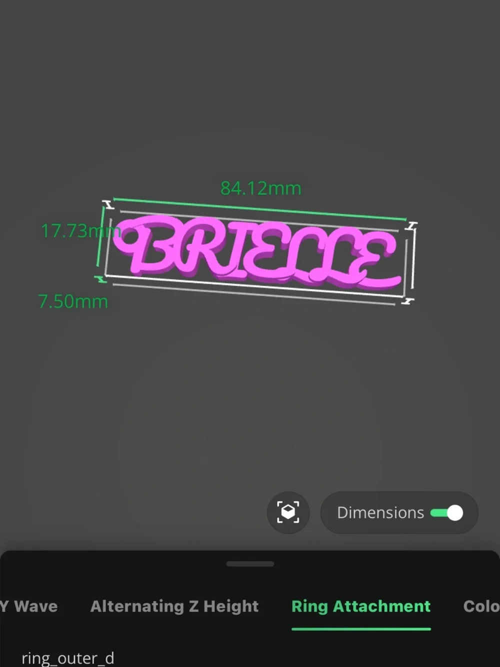 Personalized Custom Name 3D Printed Keychain Bag Charm